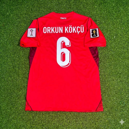 Turkey National Team World Cup 2026 Orkun Kökçü Home Red Football Soccer Kit Jersey