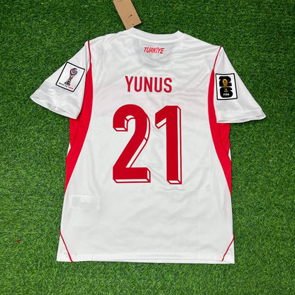 Turkey National Team World Cup 2026 Yunus Akgün Away White Football Soccer Kit Jersey