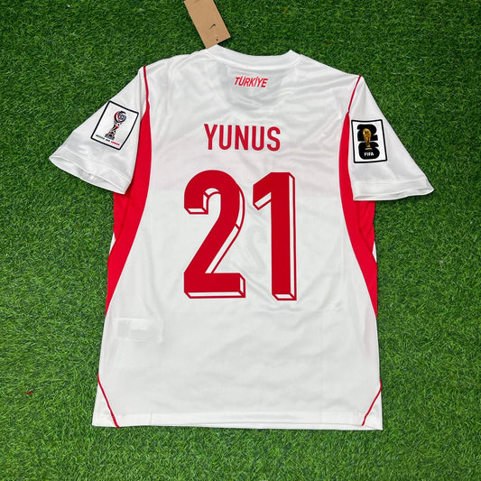 Turkey National Team World Cup 2026 Yunus Akgün Away White Football Soccer Kit Jersey