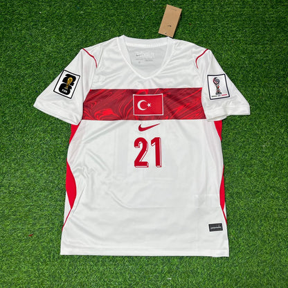 Turkey National Team World Cup 2026 Yunus Akgün Away White Football Soccer Kit Jersey