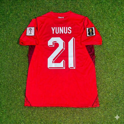 Turkey National Team World Cup 2026 Yunus Akgün Home Red Football Soccer Kit Jersey