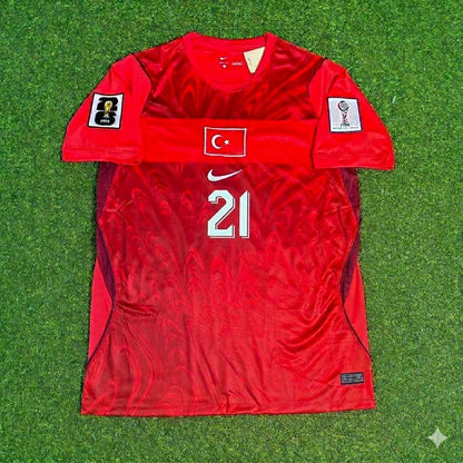 Turkey National Team World Cup 2026 Yunus Akgün Home Red Football Soccer Kit Jersey