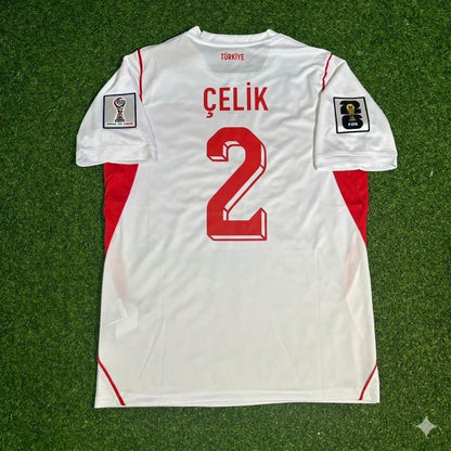 Turkey National Team World Cup 2026 Zeki Çelik Away White Football Soccer Kit Jersey
