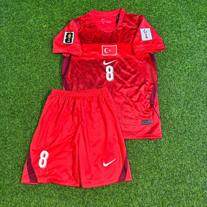 Turkiye National Team World Cup 2026 Arda Guler Turkey Children Home Red Football Soccer Kit Jersey