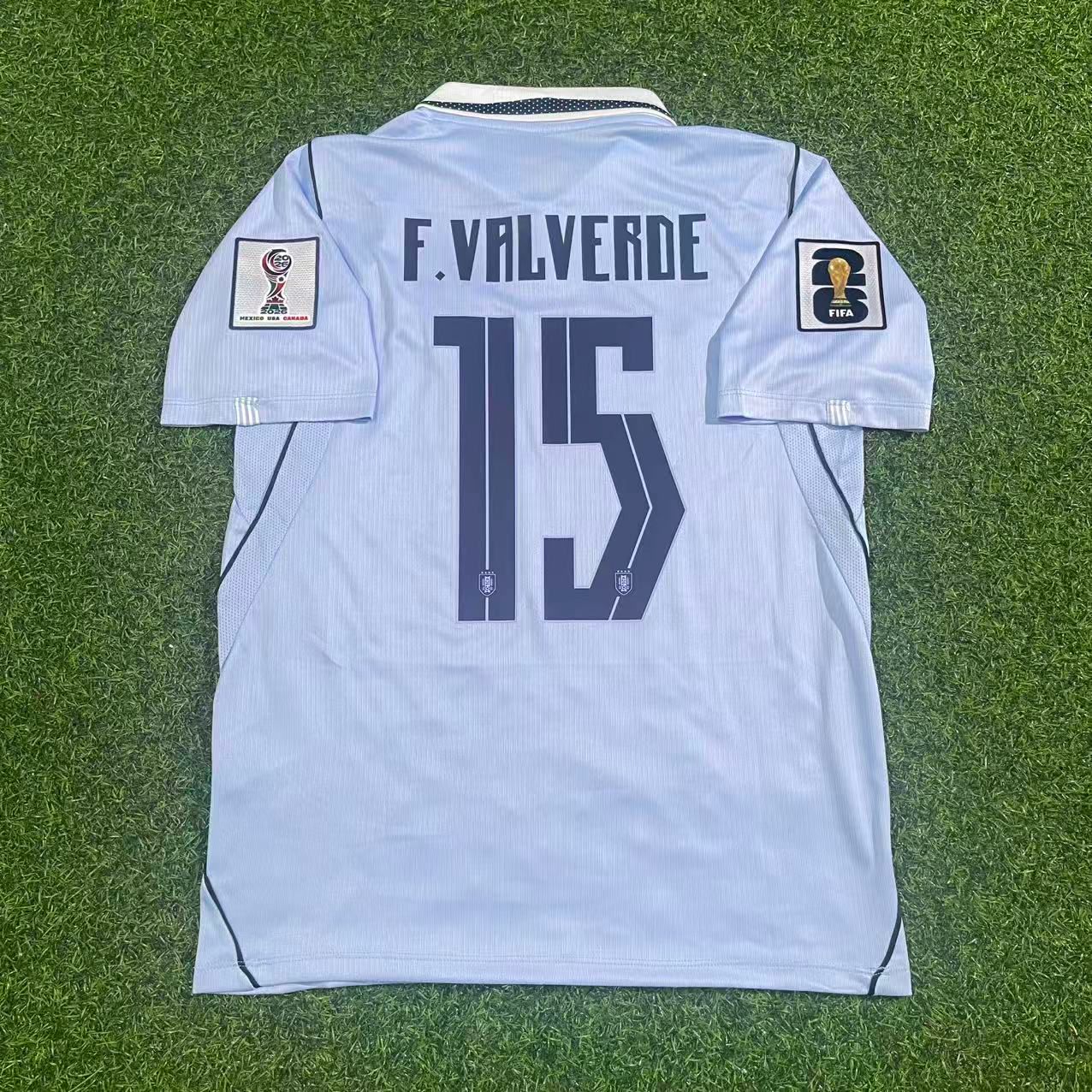 Uruguay National Team World Cup 2026 Federico Valverde Home Blue Football Soccer Kit Jersey