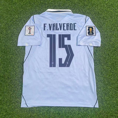 Uruguay National Team World Cup 2026 Federico Valverde Home Blue Football Soccer Kit Jersey