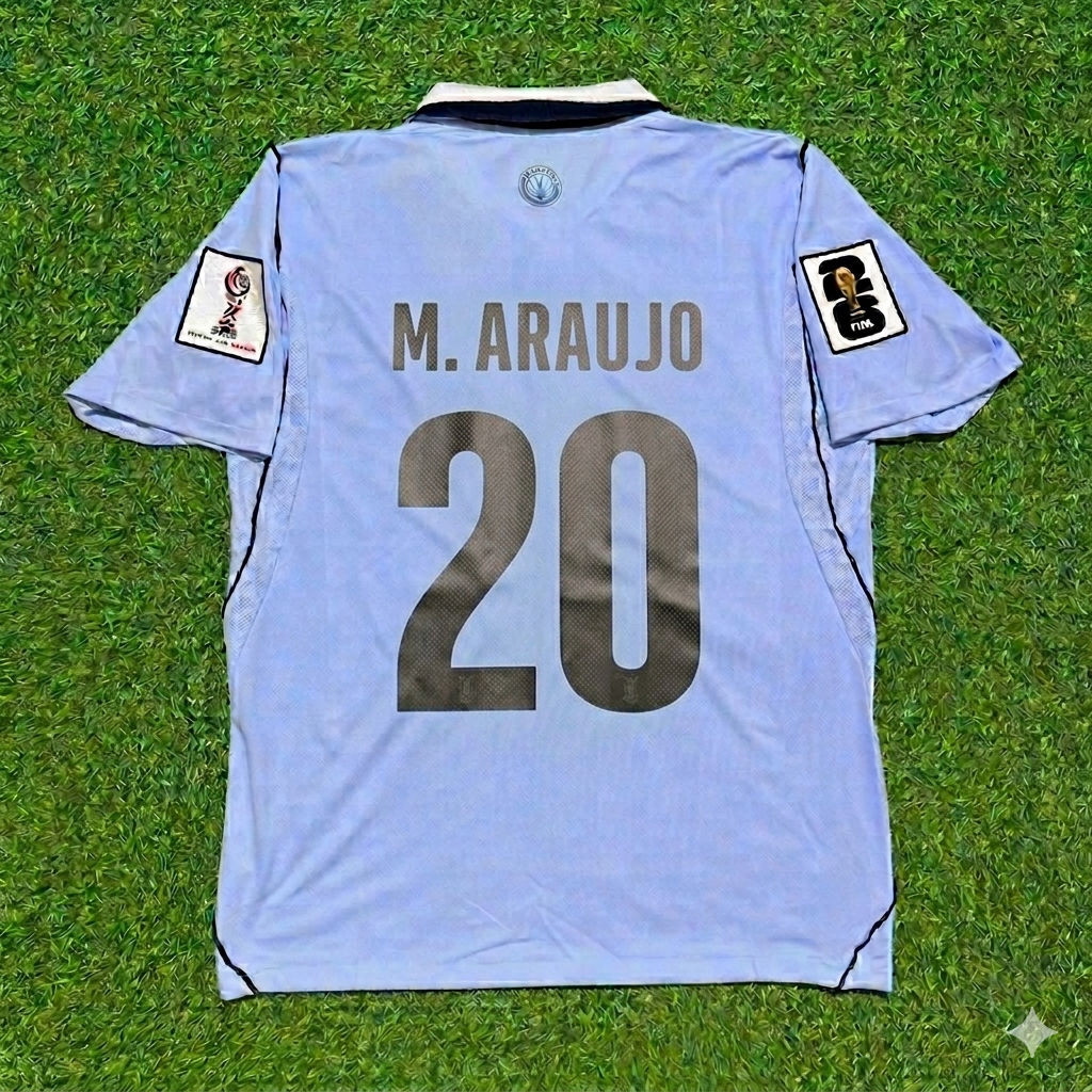 Uruguay National Team World Cup 2026 Maximiliano Araújo Home Blue Football Soccer Kit Jersey