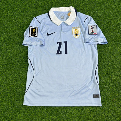 Uruguay National Team World Cup 2026 Rodrigo Zalazar Home Blue Football Soccer Kit Jersey