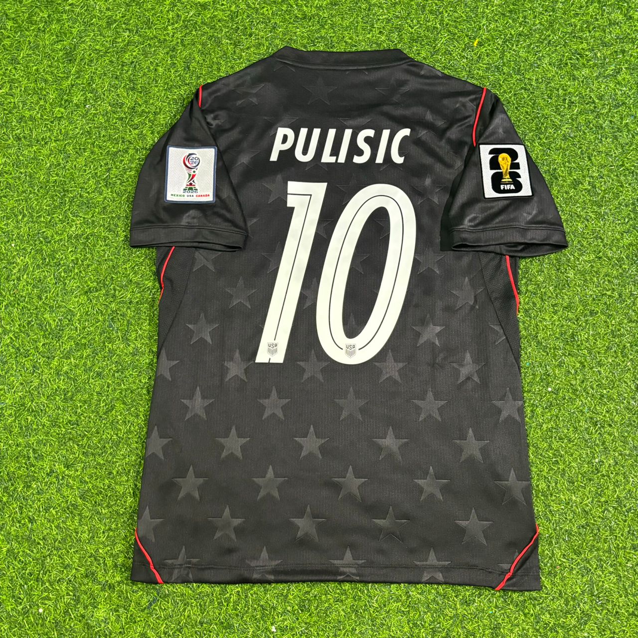 USA National Team World Cup 2026 Christian Pulisic Black Football Soccer Kit Jersey