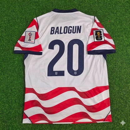 USA National Team World Cup 2026 Folarin Balogun Home Football Soccer Kit Jersey