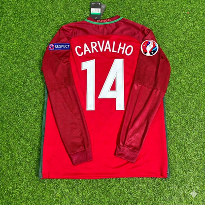 Portugal EURO 2016 William Carvalho 14- Final Long Sleeve Retro Football Jersey