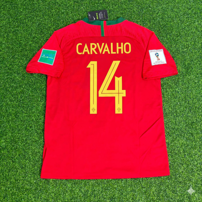 Portugal World Cup 2018 William Carvalho Red Retro Football Jersey