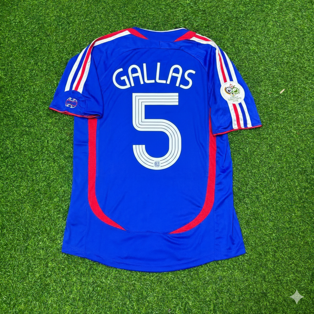 France World Cup 2006 William Gallas Blue Retro Kit