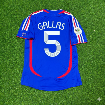 France World Cup 2006 William Gallas Blue Retro Kit