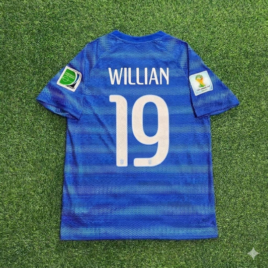 Willian 19- 2014 World Cup Retro Blue Football Jersey