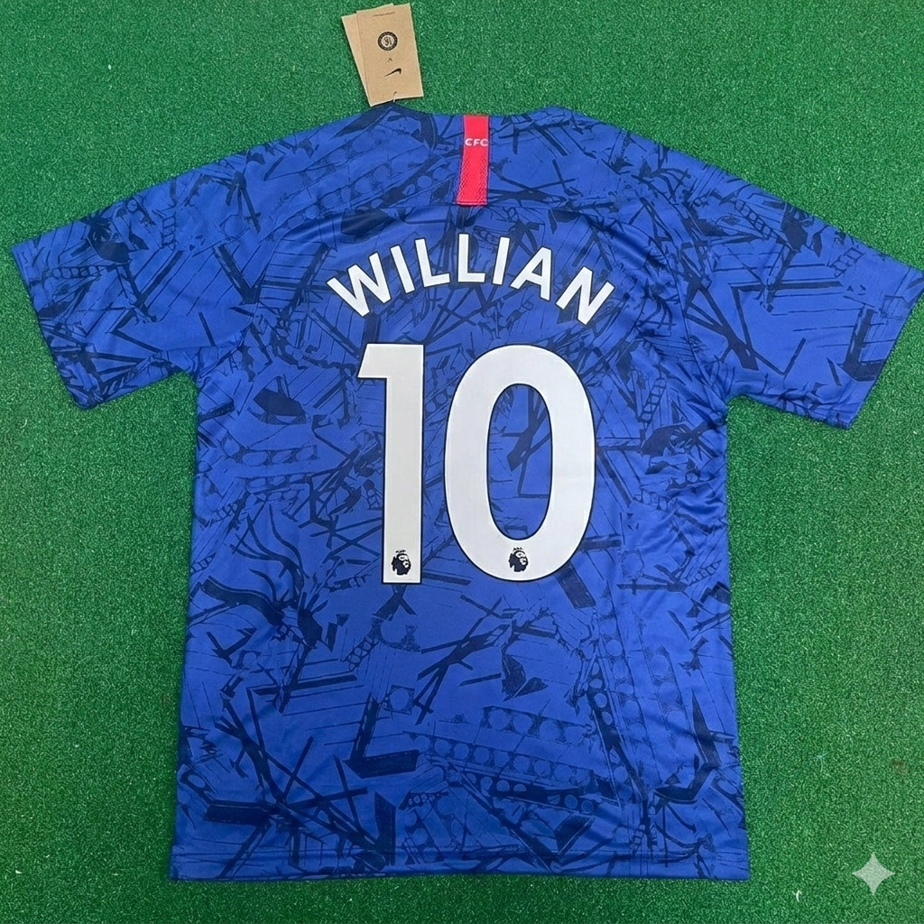 Willian #10 Chelsea 2019 2020 Blue Retro Football Jersey Kit