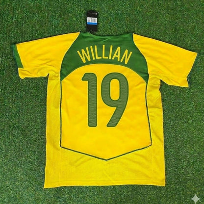 Willian 19 Brazil Retro Football Jersey Kit