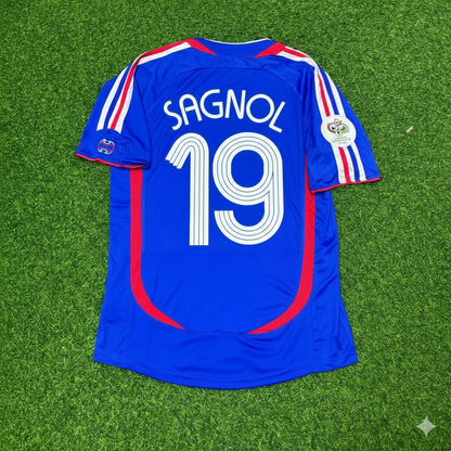 France World Cup 2006 Willy Sagnol Blue Retro Kit
