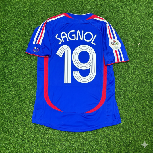 France World Cup 2006 Willy Sagnol Blue Retro Kit
