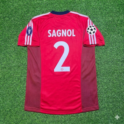 Willy Sagnol Bayern München 2002/2003 Season Home Red Retro Football Jersey