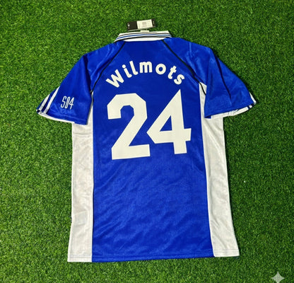 Marc Wilmots FC Schalke 04 1999/2000 Blaues Heimtrikot Retro Fußballtrikot Jersey