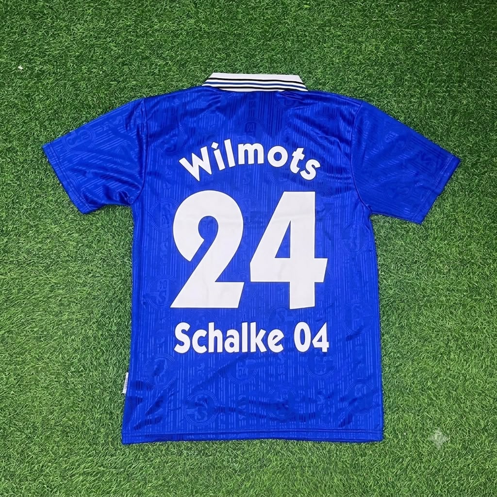 Marc Wilmots Schalke 04 1996-1997 Heim Retro Fußballtrikot Jersey