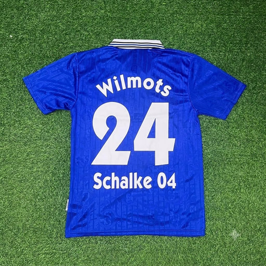 Marc Wilmots Schalke 04 1996-1997 Heim Retro Fußballtrikot Jersey