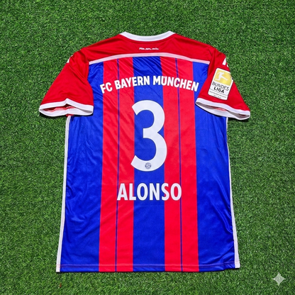 Xabi Alonso #3 Bayern Munich 2014 2015 Home Retro Patch Football Jersey