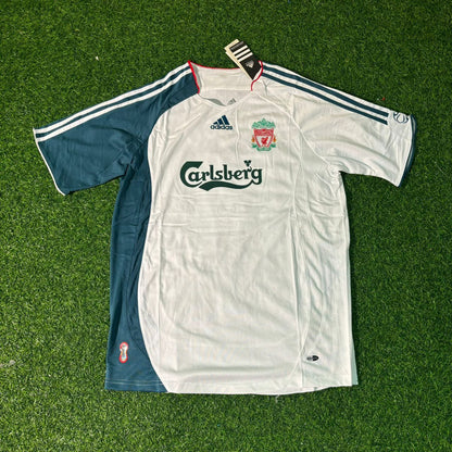 Xabi Alonso Liverpool 2006/2007 Premier League White Retro Football Jersey Kit