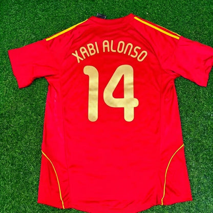 Xabi Alonso #14 Spain EURO 2008 Red Home Retro Football Jersey Paradise Edition