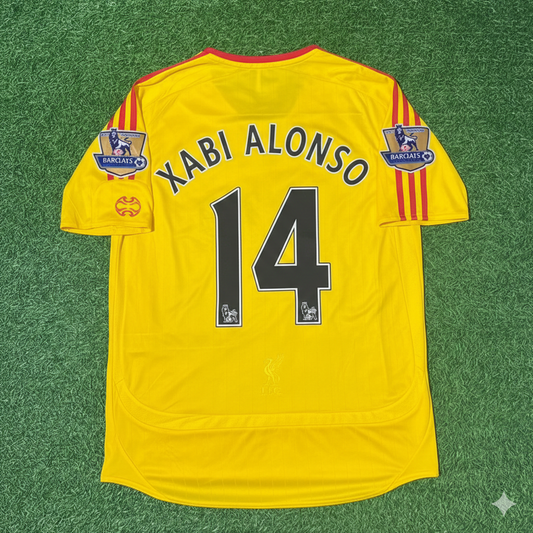 Xabi Alonso Liverpool 2006/2007 Yellow Retro Football Jersey Collection