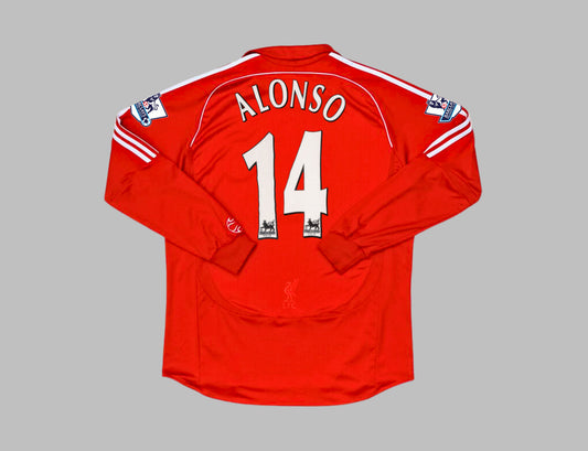 Xabi Alonso Liverpool 2007-2008 Red Retro Kit Jersey Trikot Maillot