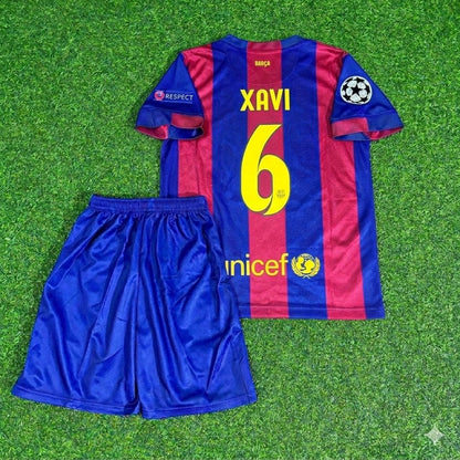 Xavi #6 Barcelona 2015 Champions League Final Kids Retro Football Jersey