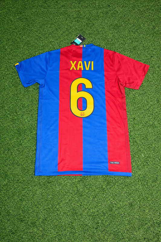 Xavi Hernandez Barcelona 2006/2007 Home Retro Football Jersey Kit