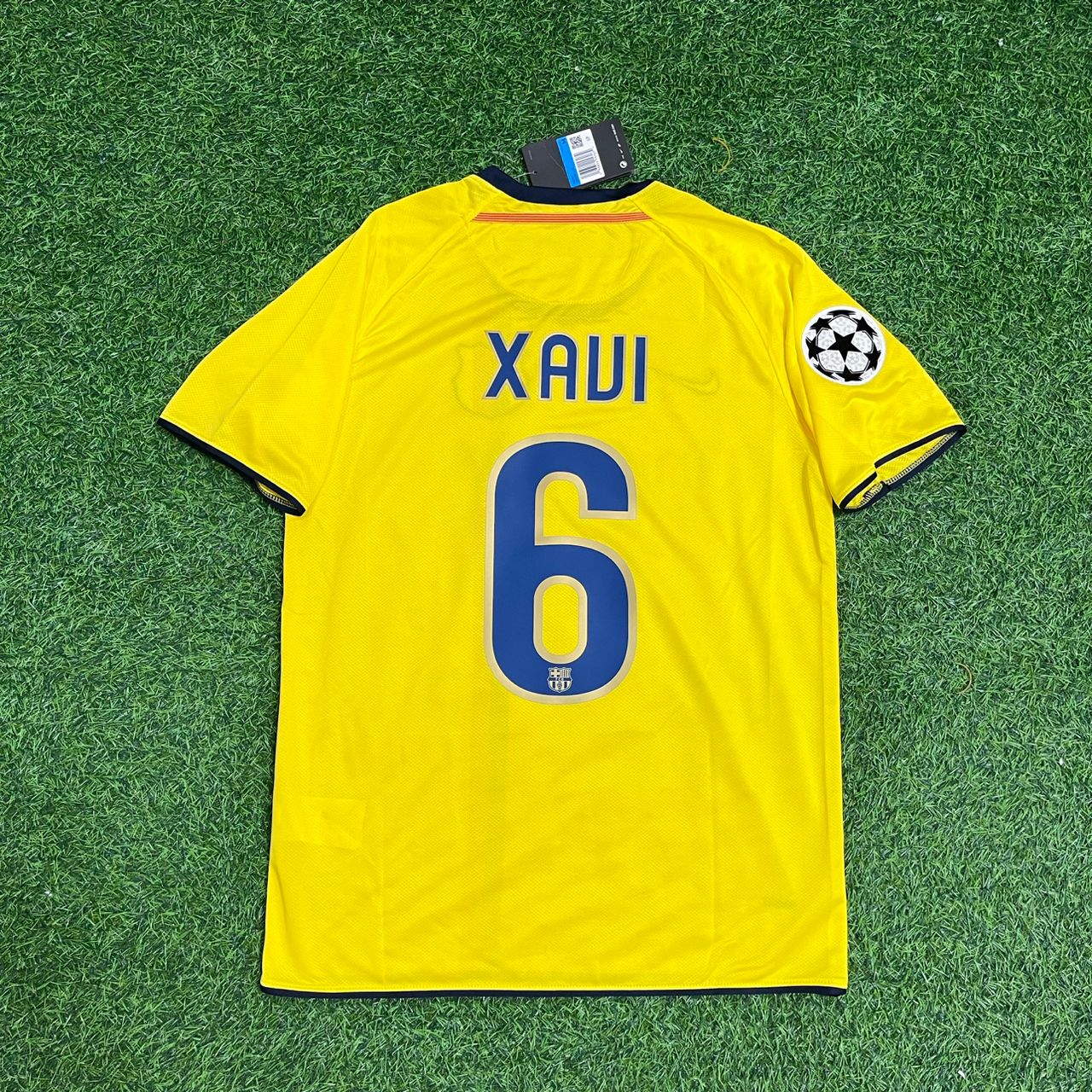 Xavi Hernandez 2008/09 Barcelona Yellow Retro Football Jersey