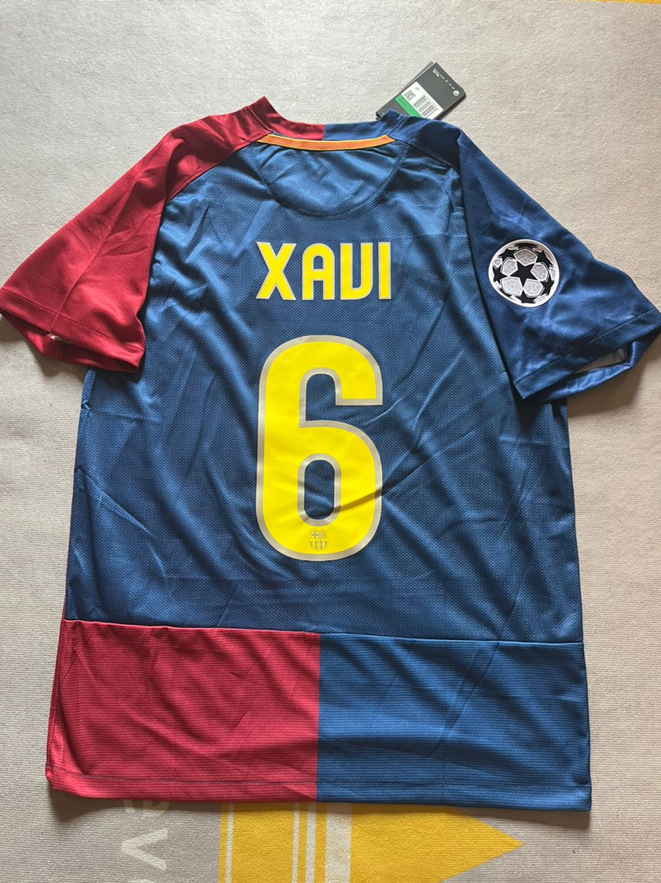 Xavi Hernandez Barcelona 2009 Final Roma Retro Football Jersey Kit