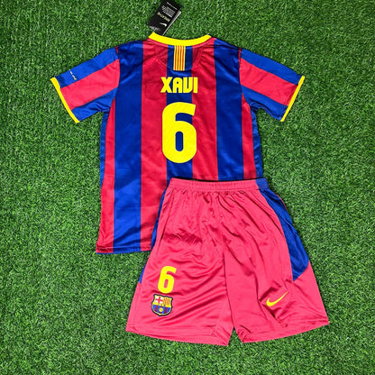 Xavi Hernandez Barcelona 2010/11 Kids Football Jersey Kit