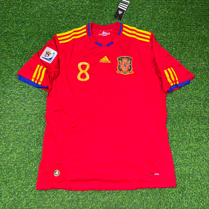 Spain World Cup 2010 Xavi Hernandez 8 Retro Football Jersey Kit