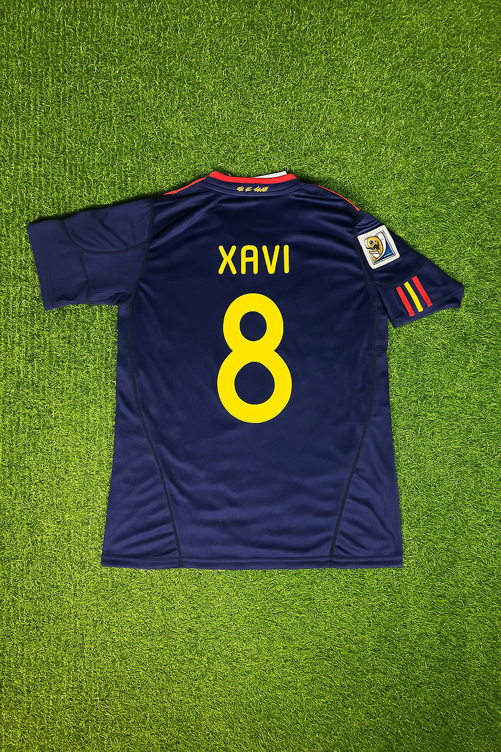 Xavi Hernandez - Spain 2010 World Cup Final Retro Football Jersey