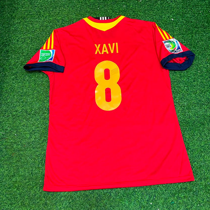 Xavi Hernandez Spain 2013 Confederations Cup Retro Football Jersey