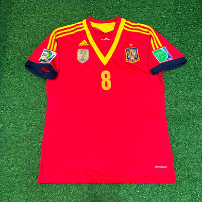 Xavi Hernandez Spain 2013 Confederations Cup Retro Football Jersey