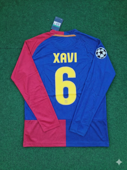 Xavi Hernandez Barcelona 2009 Champions League Final Retro Football Jersey