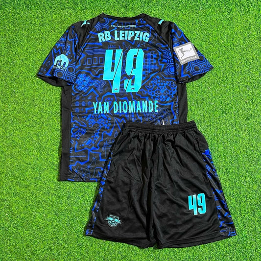 Yan Diomande #49 RB Leipzig Kids Football Jersey