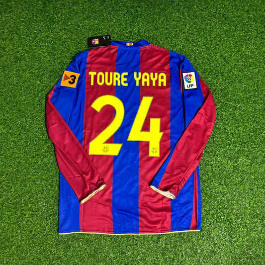 Yaya Toure Barcelona 2007 Retro Football Jersey Kit