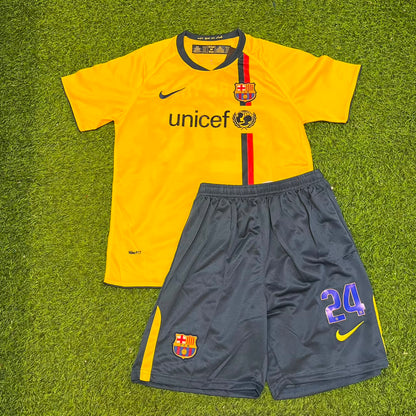 Yaya Touré Barcelona 2008-2009 Yellow Kids Retro Football Jersey Kit