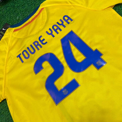 Yaya Touré Barcelona 2008-2009 Yellow Kids Retro Football Jersey Kit