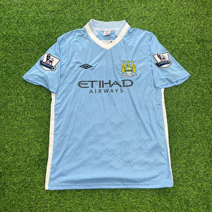 Samir Nasri 19 Manchester City 2011/12 Home Kit Blue Retro Football Jersey
