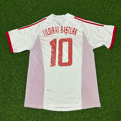 Turkey Türkiye World Cup 2002 Yıldıray Baştürk White Retro Football Jersey