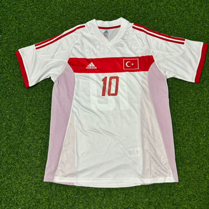 Turkey Türkiye World Cup 2002 Yıldıray Baştürk White Retro Football Jersey