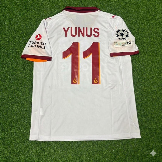 Yunus Akgun #11 Galatasaray 2025-2026 Away Champions League Football Jersey